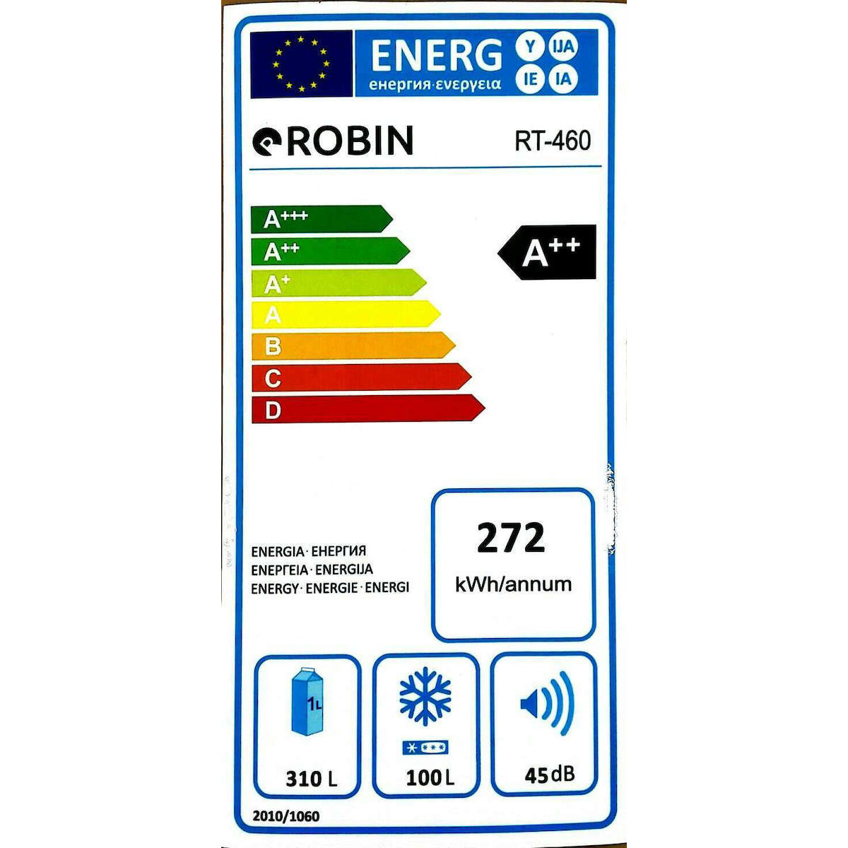 ROBIN RT-460 Ψυγεία White 169*70 ROBIN RT-460 Ψυγεία White 169*70