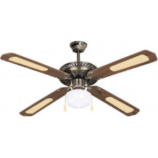 EUROLAMP 147-29001 Ανεμιστήρες οροφής με 1 Φως E27 132cm 70W Καφέ- Χρυσός