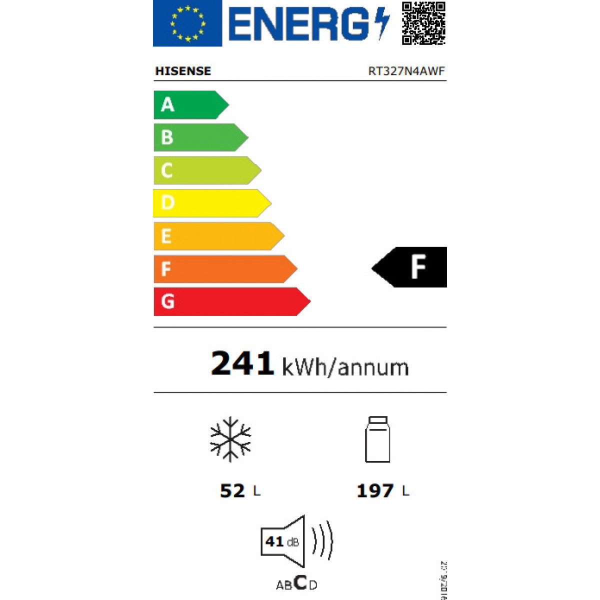 HISENSE RT327N4AWF Ψυγεία Total NoFrost Υ167.6xΠ55xΒ56.7εκ Λευκό HISENSE RT327N4AWF Ψυγεία Total NoFrost Υ167.6xΠ55xΒ56.7εκ Λευκό