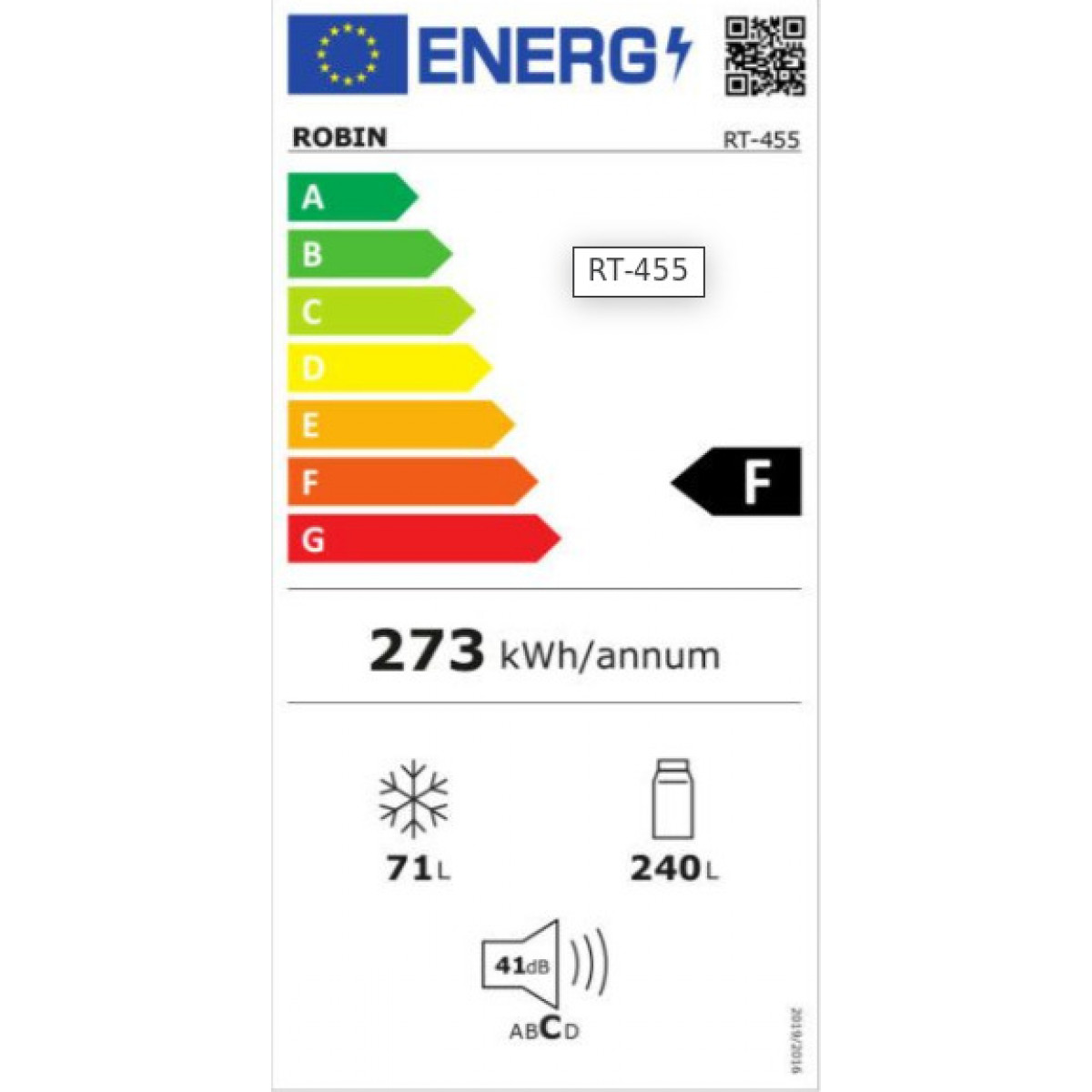 ROBIN RT-435 Ψυγείο Δίπορτο Total NoFrost Υ152xΠ60xΒ65.3εκ. Λευκο ROBIN RT-435 Ψυγείο Δίπορτο Total NoFrost Υ152xΠ60xΒ65.3εκ. Λευκο
