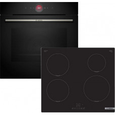 BOSCH HBG7241B1 + PUE611BB5E (W-SET) Σετ Φούρνος + Εστία Black