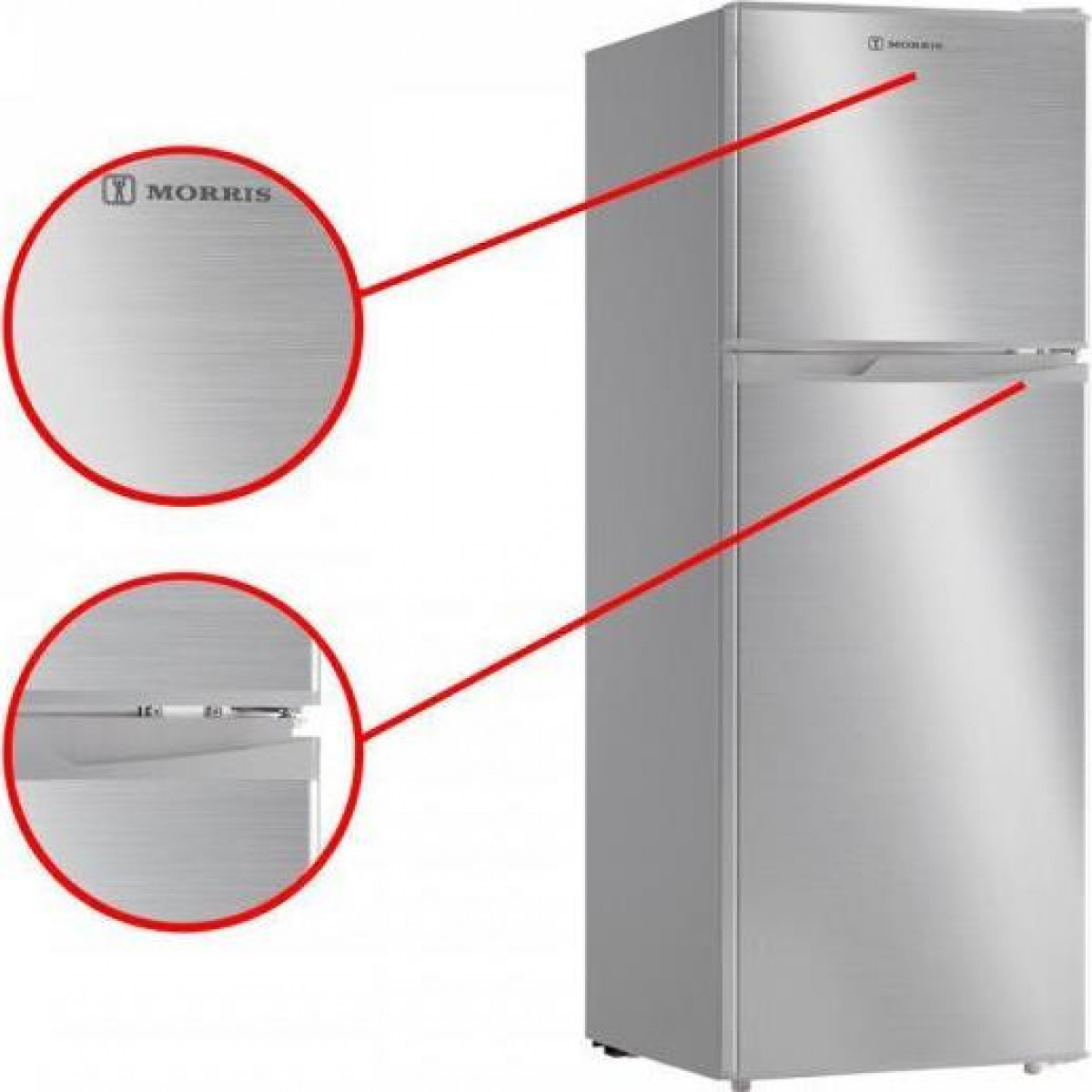 Morris T72132ETD Ψυγείο Δίπορτο 132lt Υ125xΠ45xΒ49cm Inox Look Morris T72132ETD Ψυγείο Δίπορτο 132lt Υ125xΠ45xΒ49cm Inox Look
