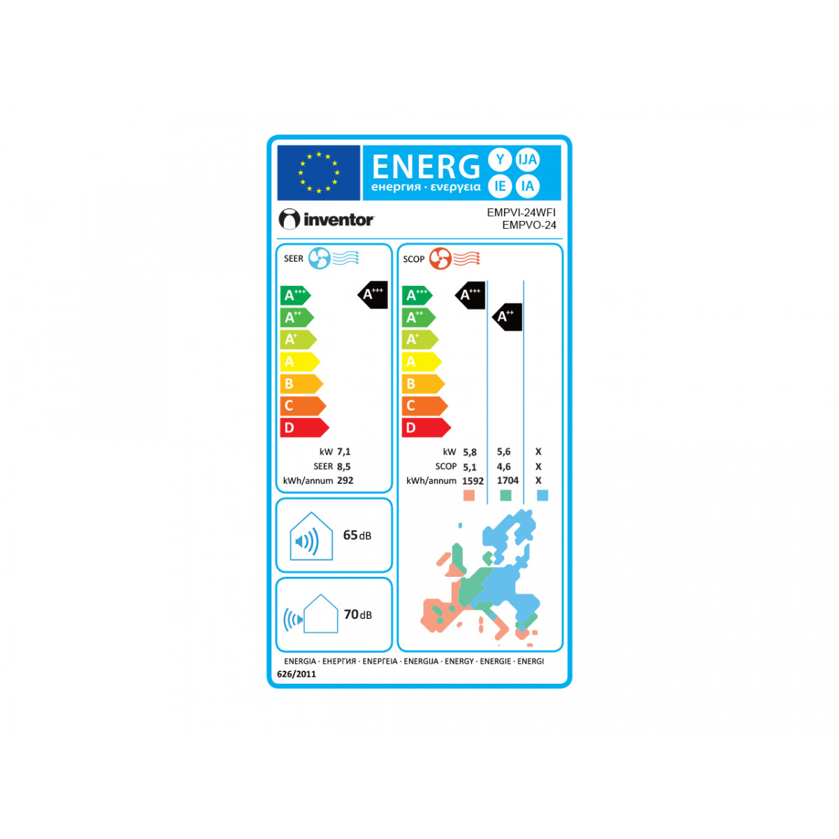 INVENTOR Emperor EMPVI-24WFI/EMPVO-24 24.000 BTU A+++/A+++ με Ιονιστή Wi-Fi Κλιματιστικό Inverter INVENTOR Emperor EMPVI-24WFI/EMPVO-24 24.000 BTU A+++/A+++ με Ιονιστή Wi-Fi Κλιματιστικό Inverter
