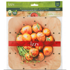 Izzy IZ-8252 Αντικολλητικό Χαρτί μιας Χρήσης για Φριτέζα Αέρος Σετ 50 Τεμαχίων 24x24cm