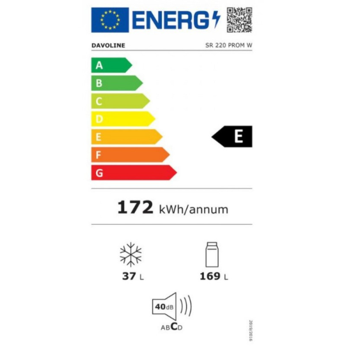 DAVOLINE SR 220E PROMW Ψυγεία DAVOLINE SR 220E PROMW Ψυγεία