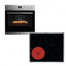 Electrolux EOH3H40UX + LRD64062XK Φούρνος κάτω Πάγκου 72lt με Κεραμικές Εστίες