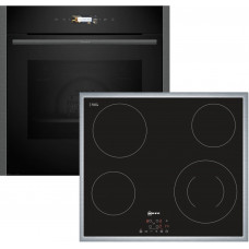 NEFF B24CR31G0 +T13B41N2 71 Lt Μαύρο Εντοιχιζόμενος Σετ Φούρνος και Εστία