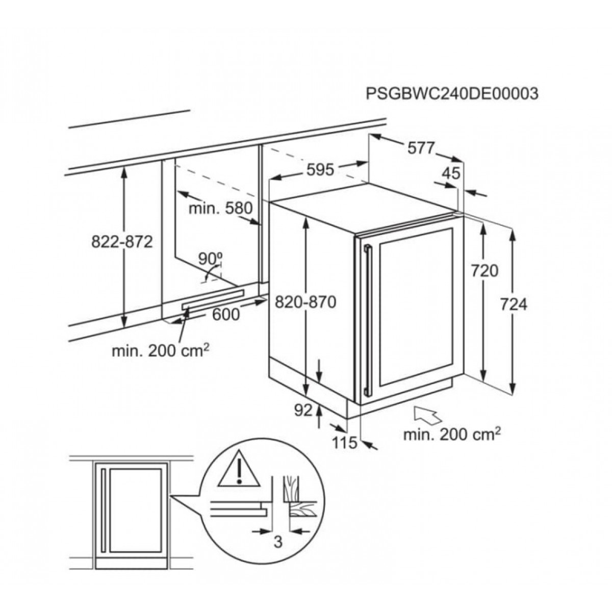 Συντηρητής Κρασιών Εντοιχιζόμενος AEG AWS4052B5B 52 Φιαλών, G (Υ82xΠ59,5xΒ56,5cm) Μαύρος Συντηρητής Κρασιών Εντοιχιζόμενος AEG AWS4052B5B 52 Φιαλών, G (Υ82xΠ59,5xΒ56,5cm) Μαύρος