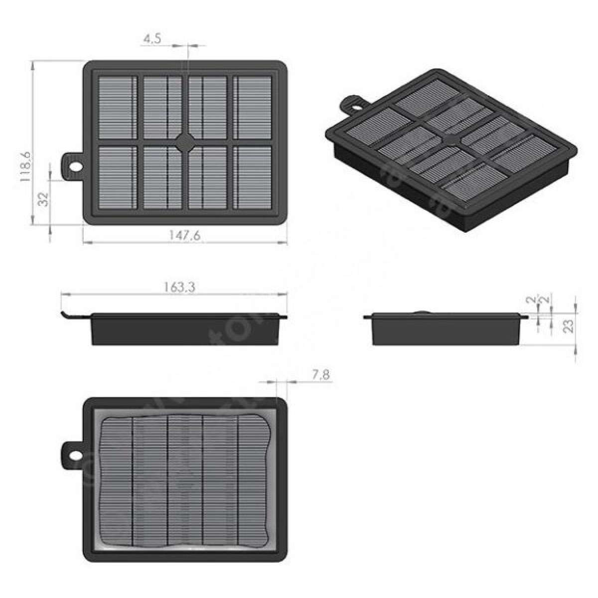 FPH24 Universal φίλτρο HEPA PHILIPS-AEG-Electrolux FPH24 Universal φίλτρο HEPA PHILIPS-AEG-Electrolux