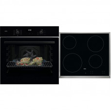 AEG TU5AB21FSB + HK624000XB Φούρνος άνω Πάγκου 72lt με Κεραμικές Εστίες Π59.6εκ. Μαύρος