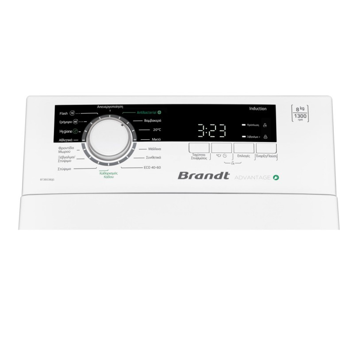 BRANDT BT38038Q Πλυντήριο ρούχων άνω φόρτωσης 8kg 1300rpm A BRANDT BT38038Q Πλυντήριο ρούχων άνω φόρτωσης 8kg 1300rpm A