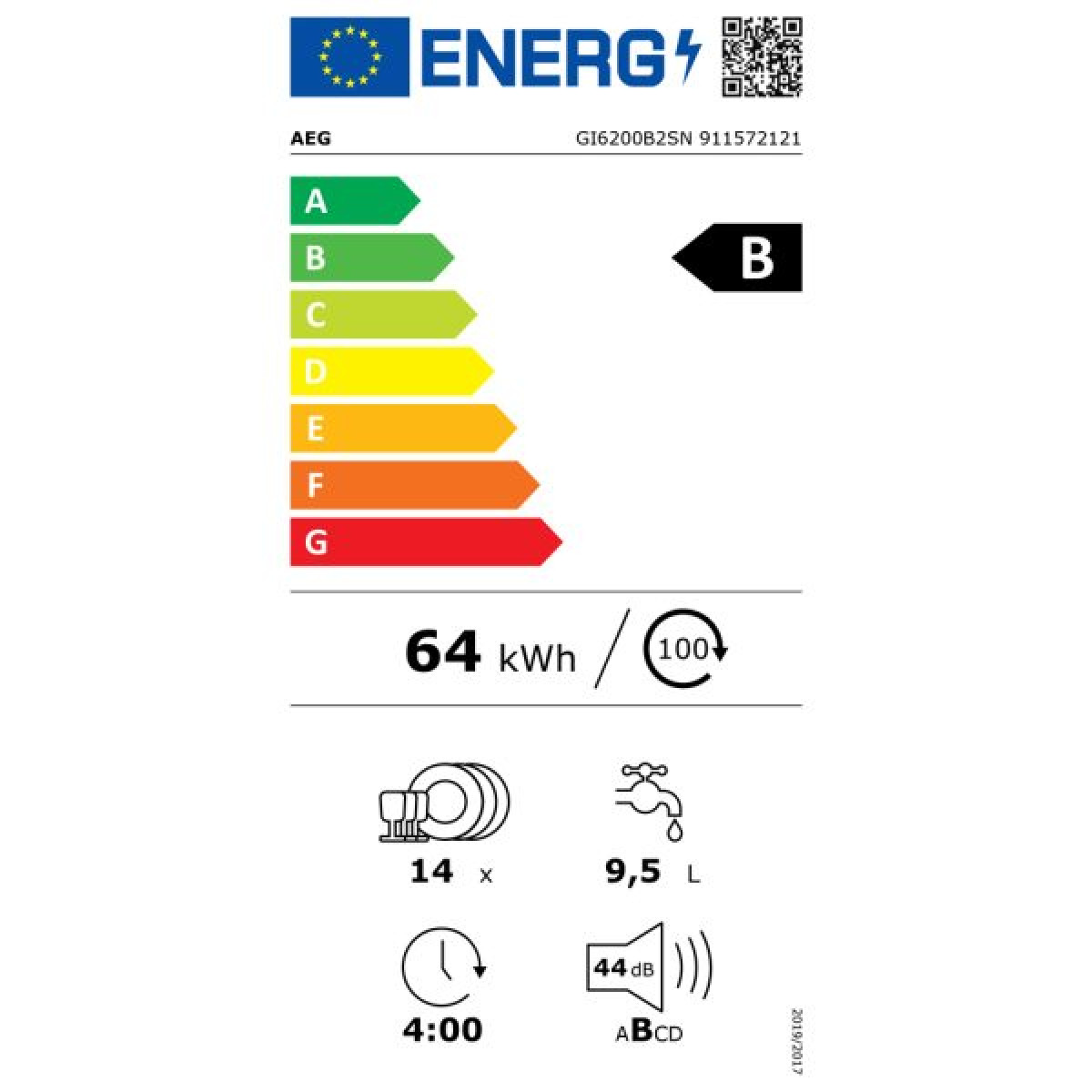 AEG GI6200B2SN Εντοιχιζόμενο Πλυντήριο Πιάτων για 14 Σερβίτσια 60cm AEG GI6200B2SN Εντοιχιζόμενο Πλυντήριο Πιάτων για 14 Σερβίτσια 60cm