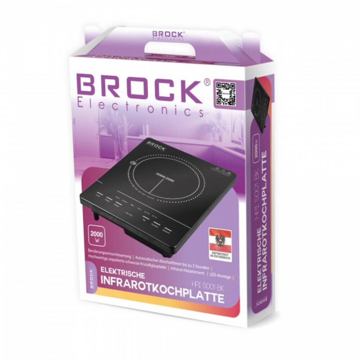 BROCK HPI-5001/BK Επιτραπέζια εστία κεραμική μονή BROCK HPI-5001/BK Επιτραπέζια εστία κεραμική μονή